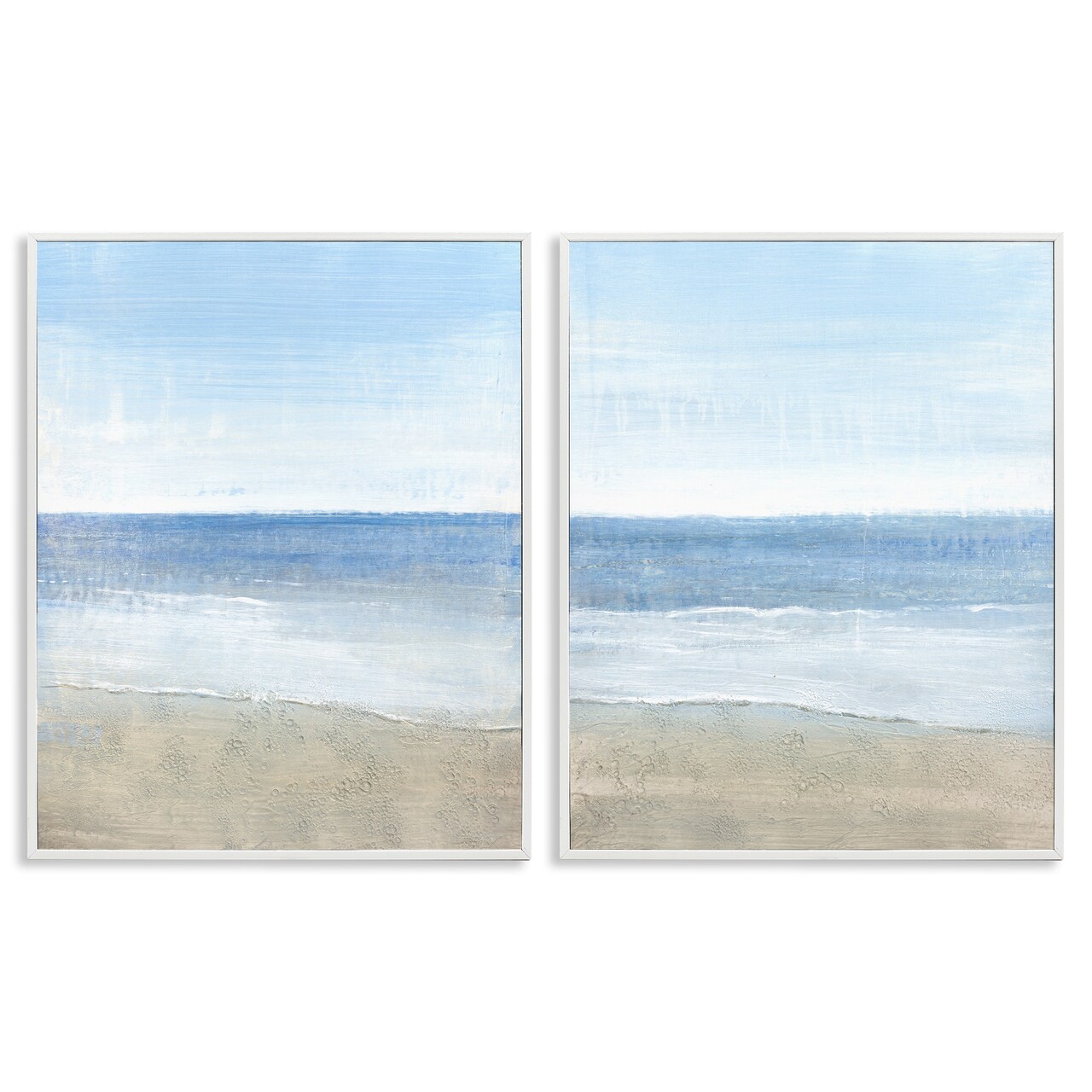 Stupell Industries Coastal Seafoam Beach Waves Framed Giclee Art